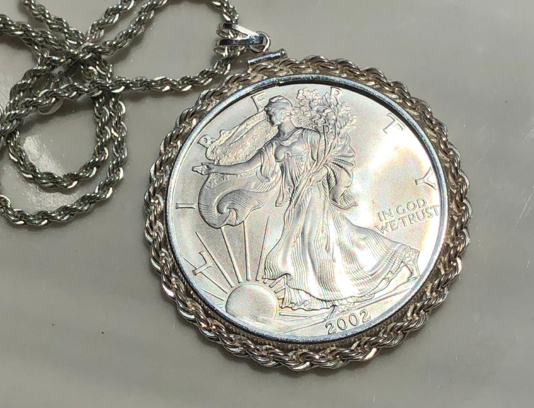 1oz Fine Silver Coin Pendant With Necklace