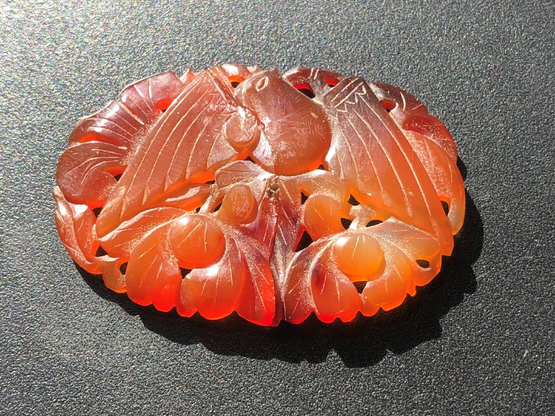 Vintge Carved Carnelian Pendant: Vintge Carved Carnelian Pendant, Size: 2"