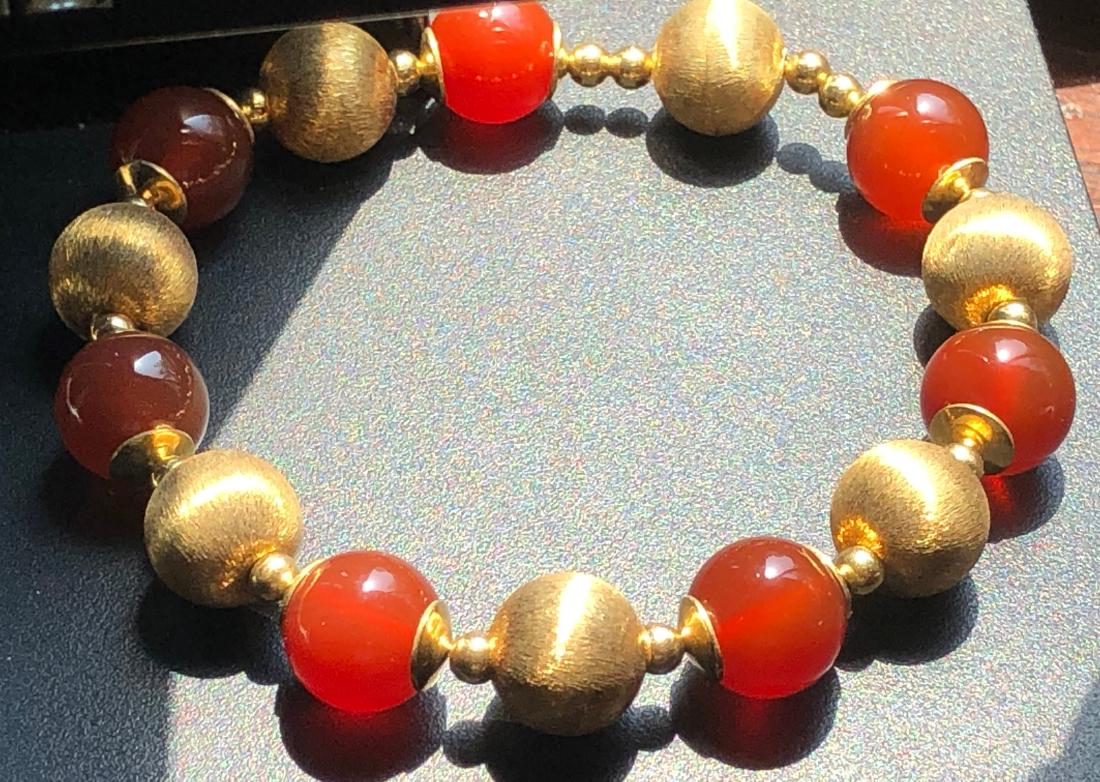 Vintage Carnelian Beads Bracelet: Vintage Carnelian Beads Bracelet