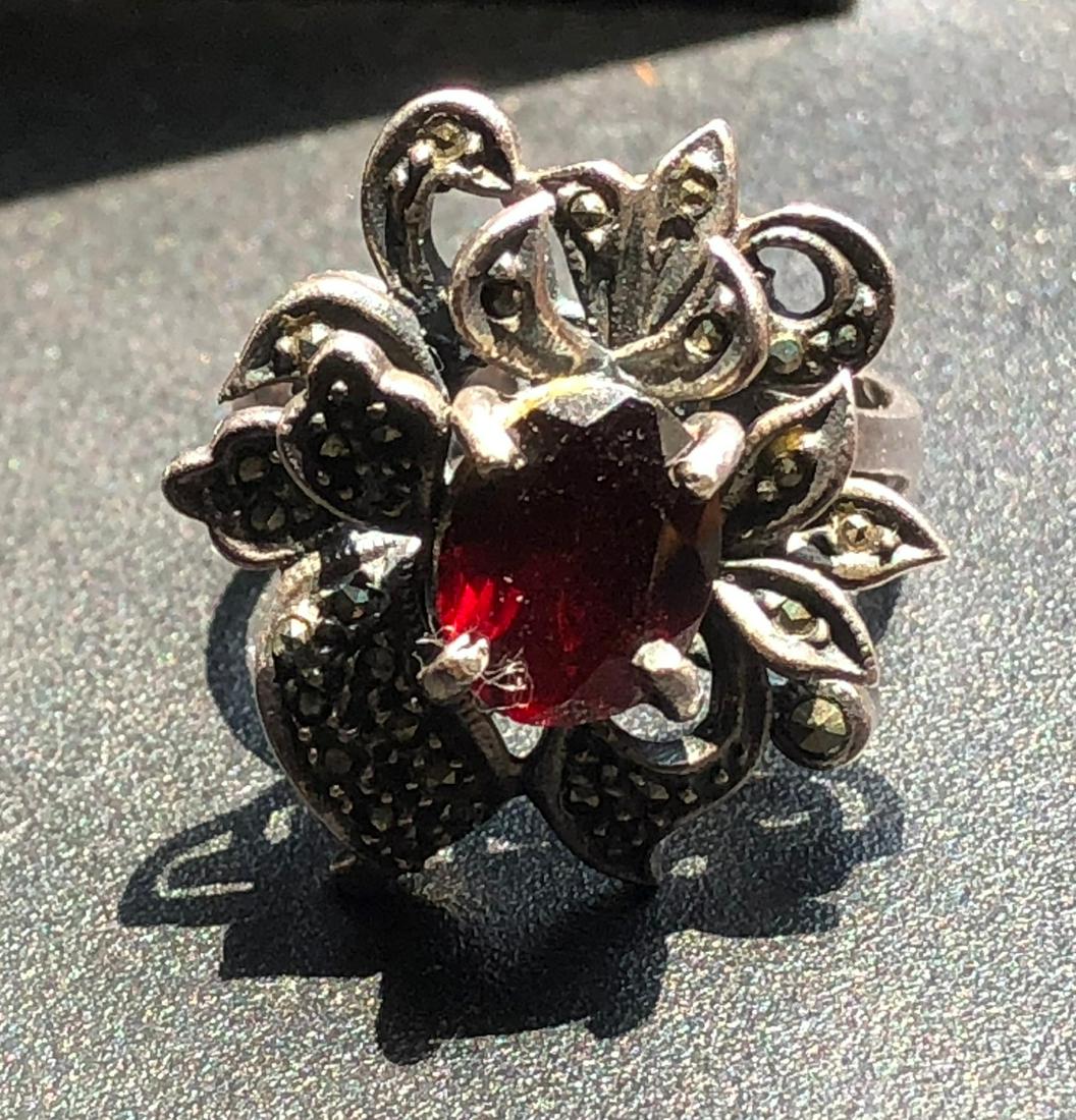 Vintage Silver Agate Ring Size 8 (1 of 5)