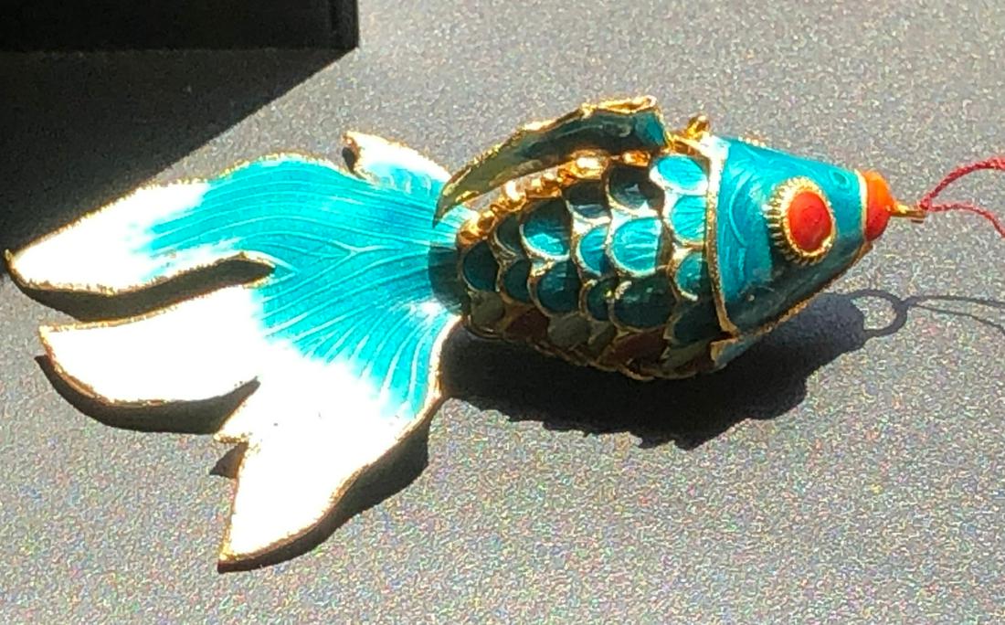 Vintage enamel Fish Pendant (1 of 5)