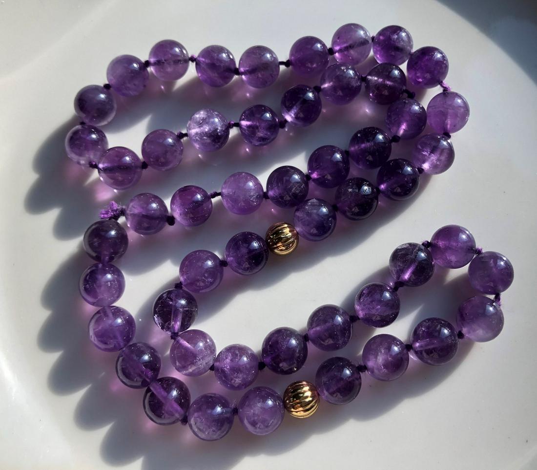 Vintage Amethyst Beads Necklace (1 of 4)