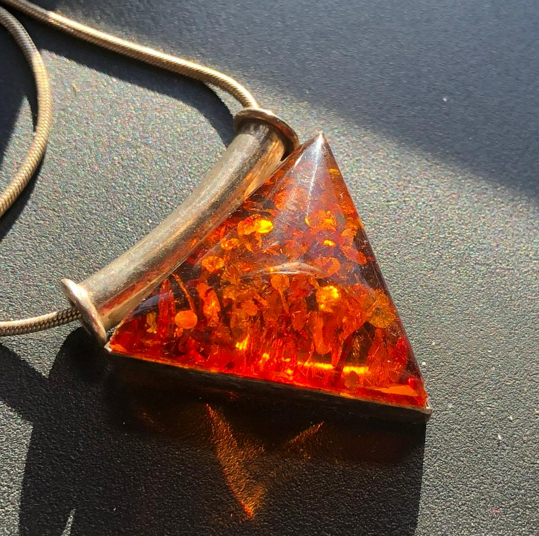 Vintage Amber Silver Necklace (1 of 3)