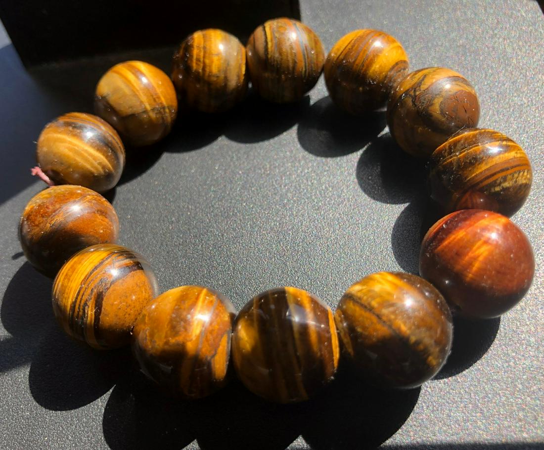 Vintage Tiger's Eye Beads Bracelet (1 of 2)