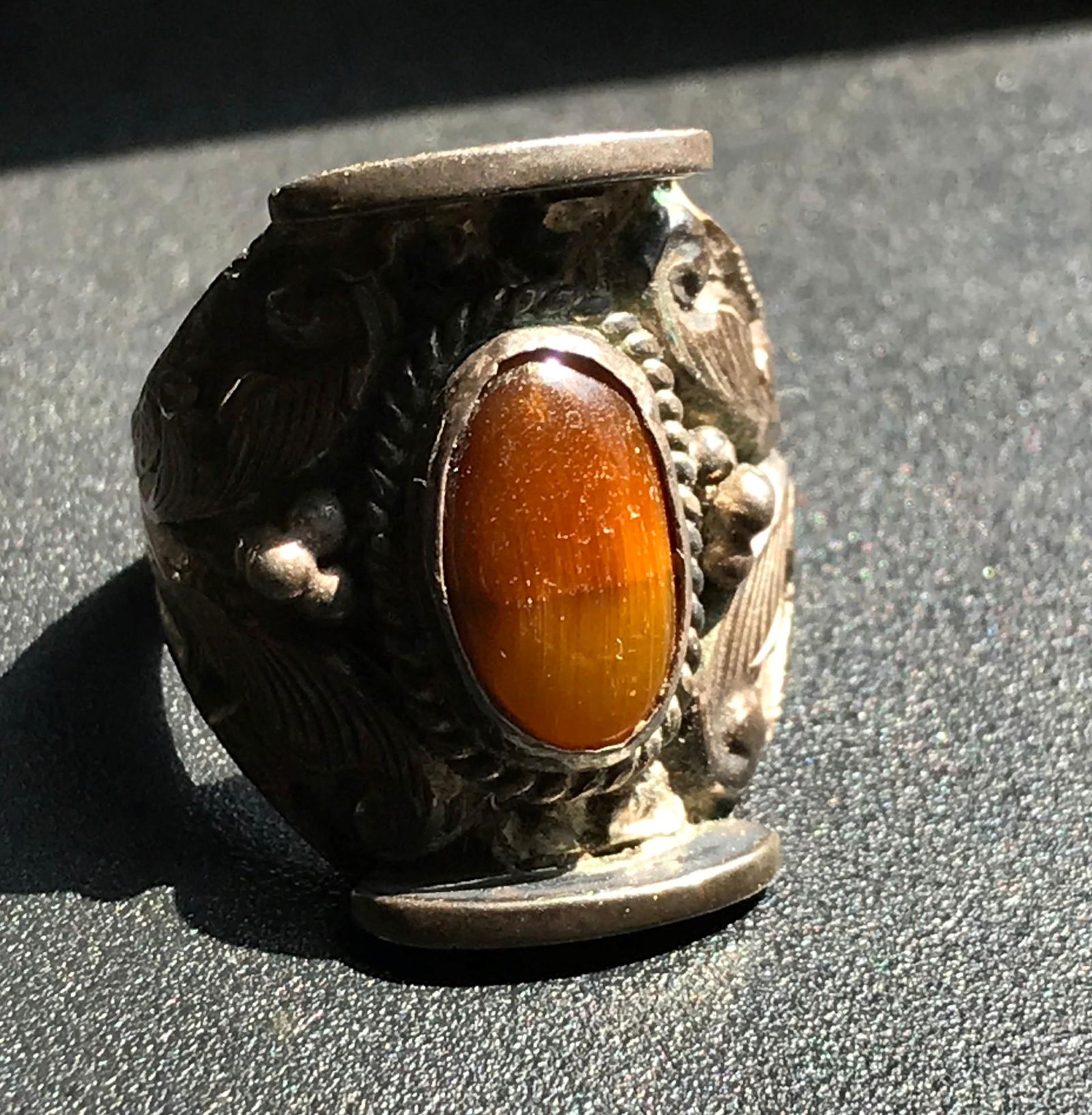 Antique Silver Tiger's Eye Ring (1 of 5)