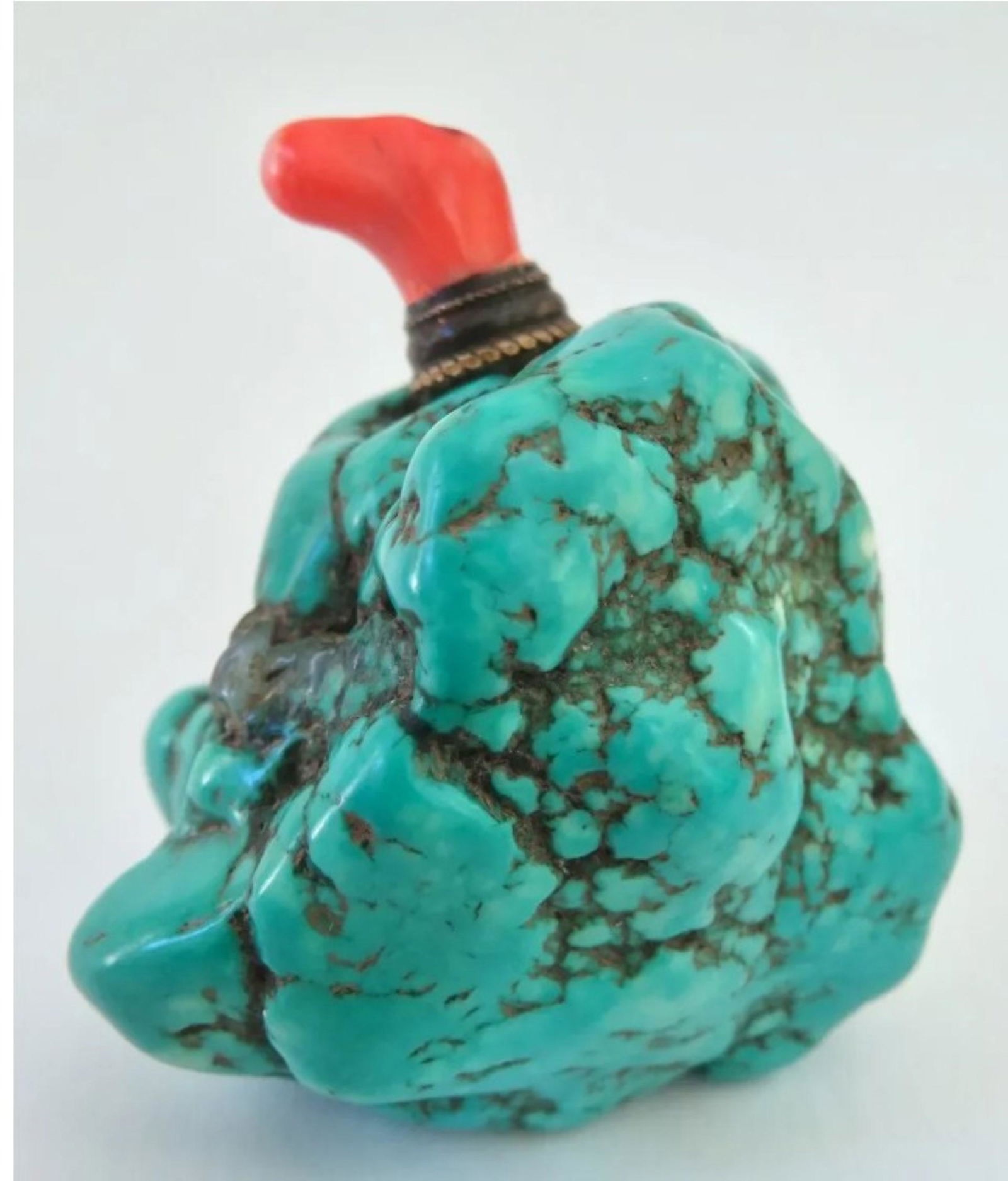 Antique Chinese Turquoise Nugget Snuff Bottle (1 of 4)