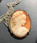 Vintage Sterling Silver Cameo Pendant Necklace Marked