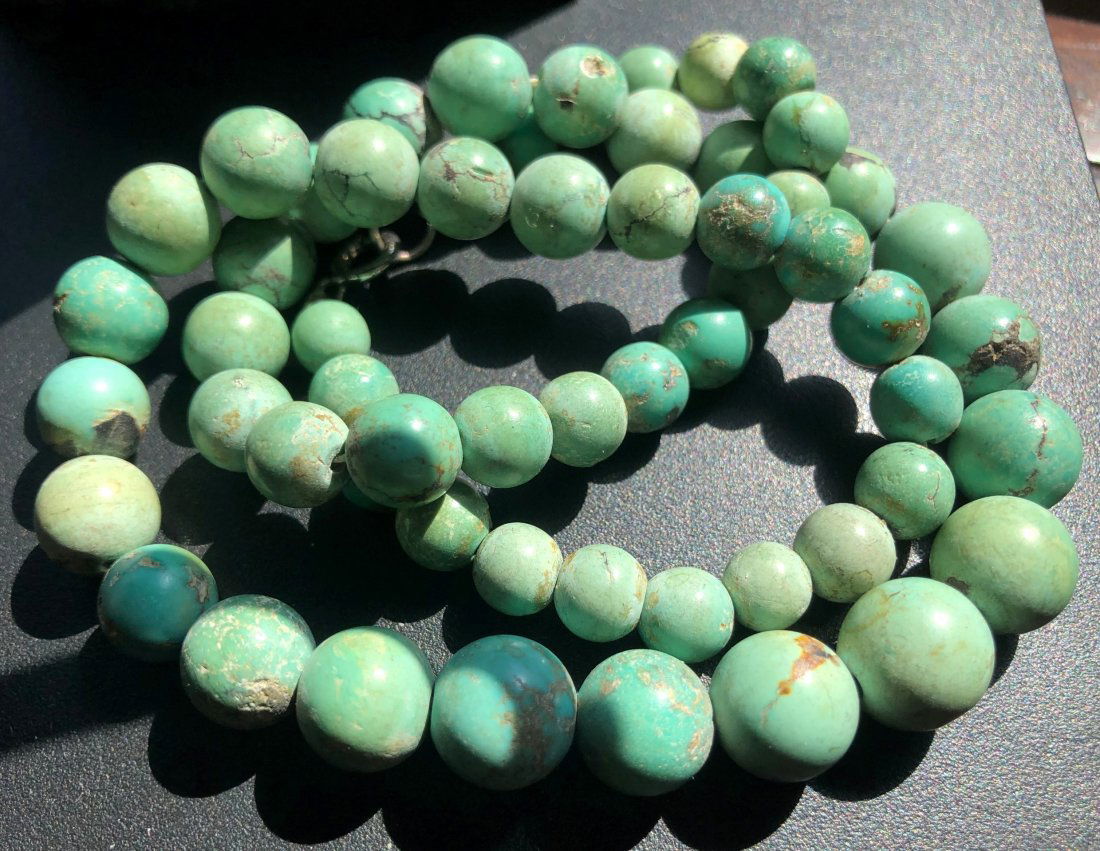 Antique Chinese Turquoise Beads Necklace (1 of 1)