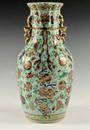 Antique Chinese Celadon Enamel Vase