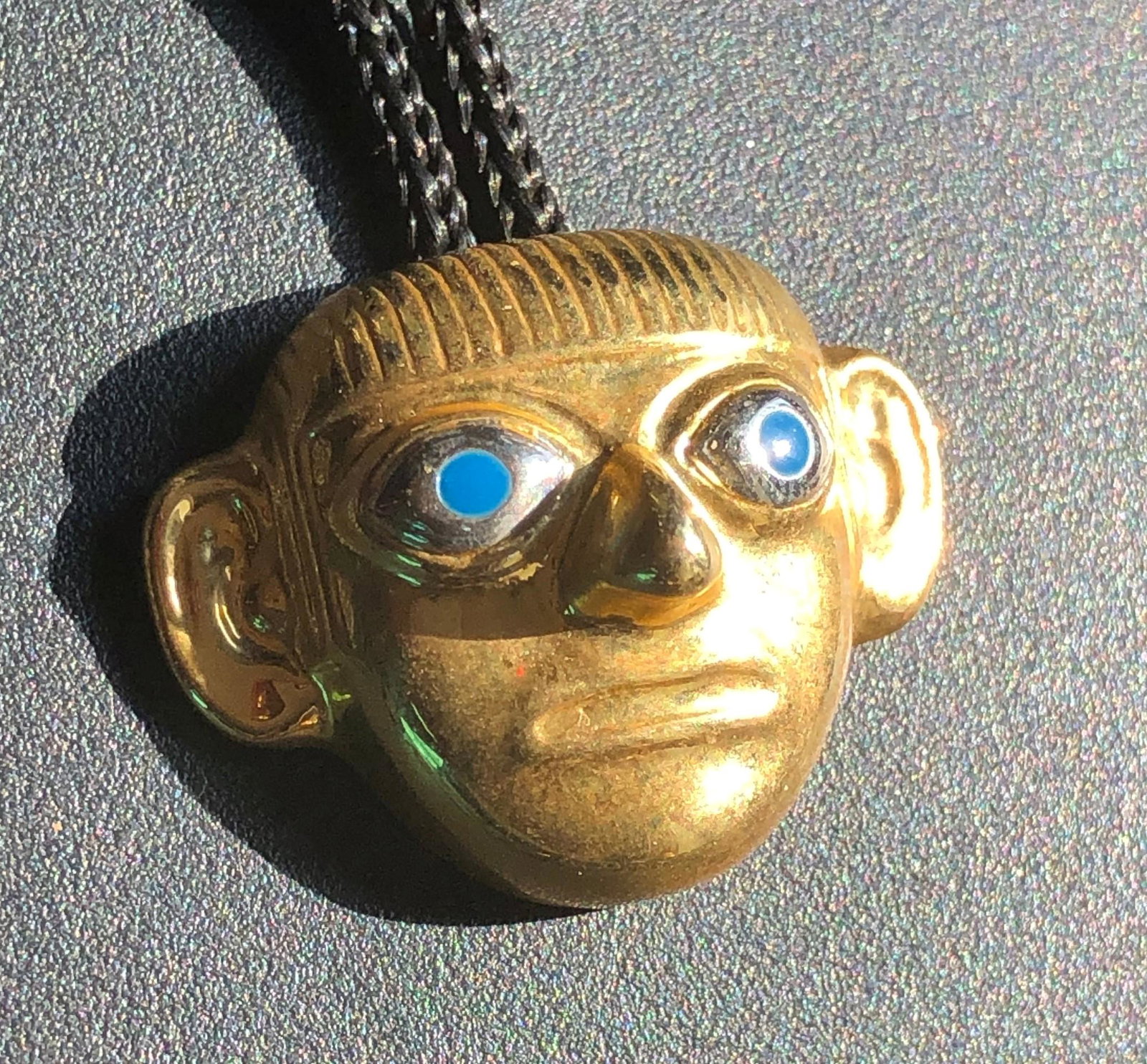 Gold Gilted Pre-Inca "Lord of Sipan" Mask PENDANT: Gold Gilted Pre-Inca "Lord of Sipan" Mask PENDANT , Size: 1.25"