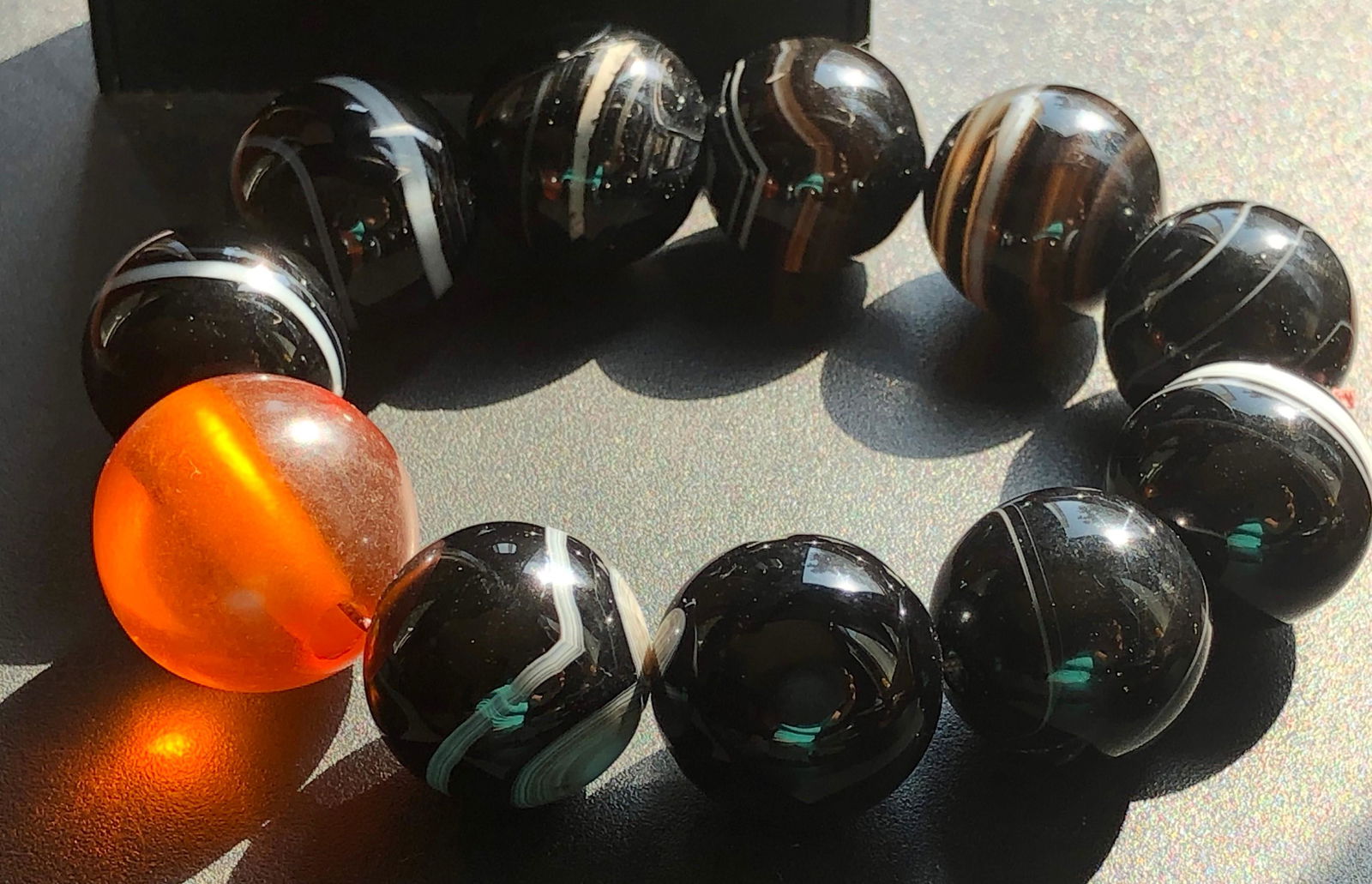 Vintage Agate Amber Beads Bracelet (1 of 5)