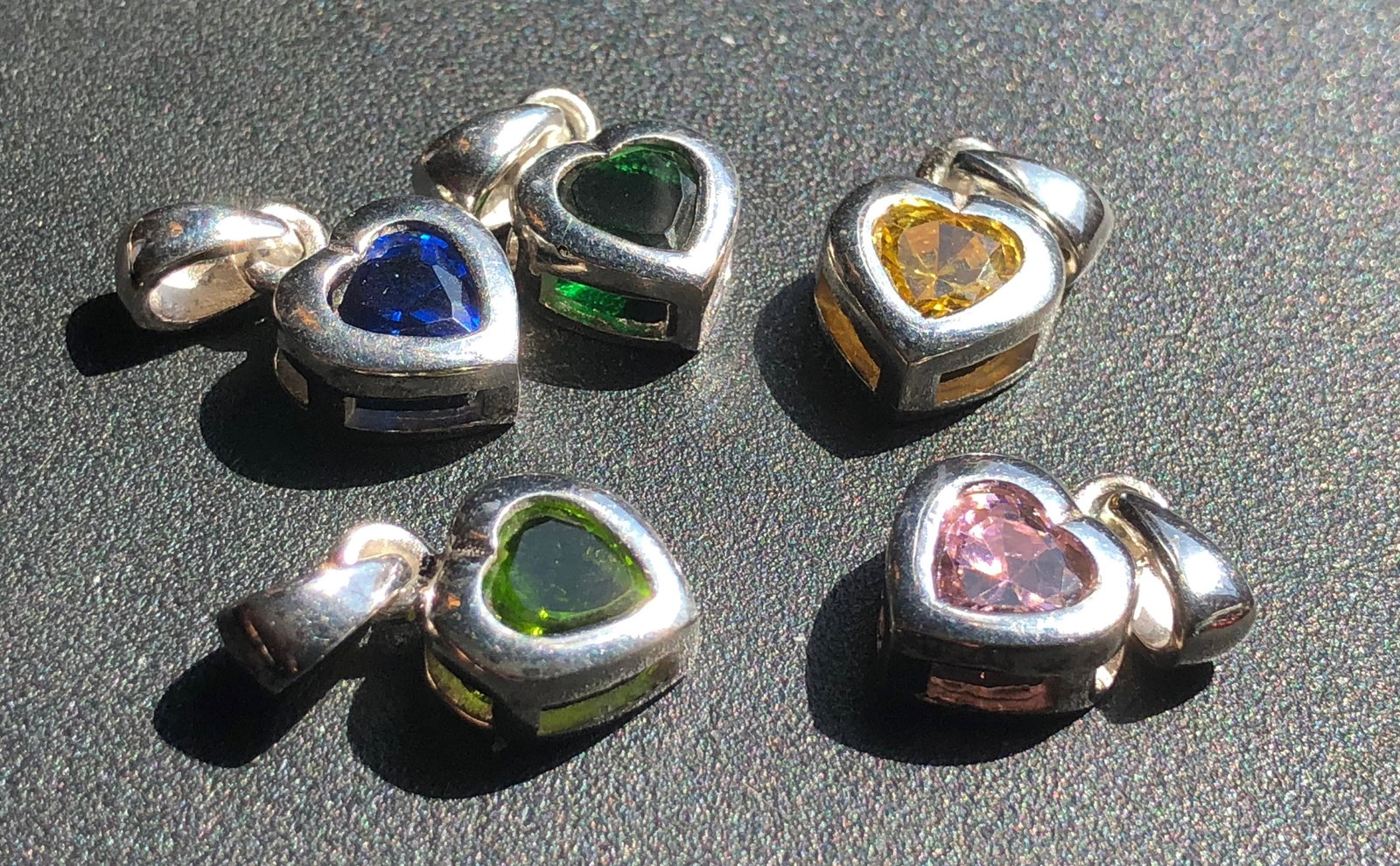 Five Silver Heart Shape Pendants: Five Silver Heart Shape Pendants