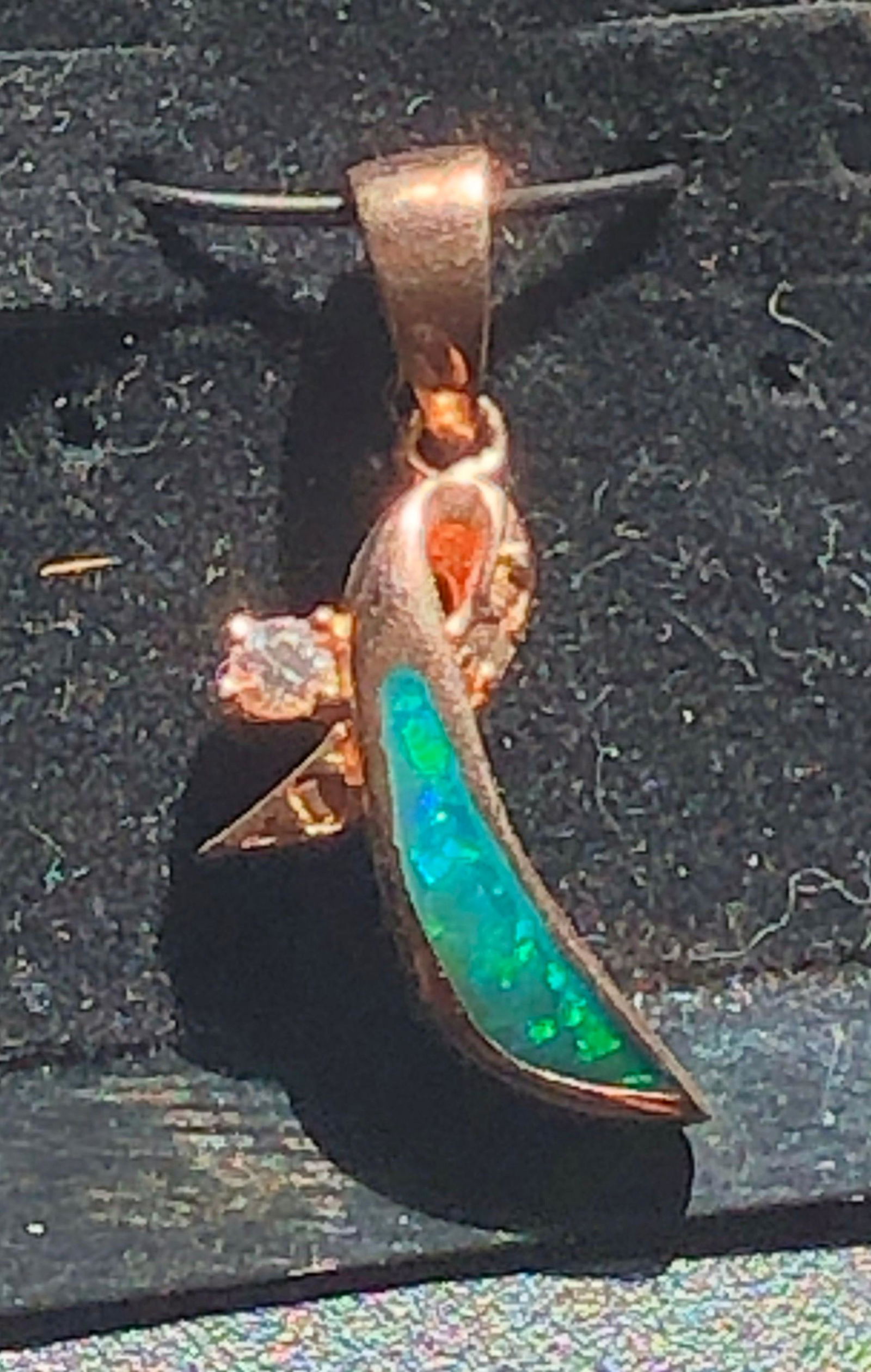 Vintage Silver Blue Opal Pendant (1 of 6)