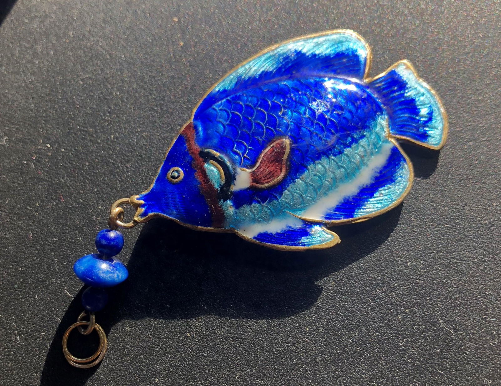 Vintage Enamel Siver Fish Pendant (1 of 4)