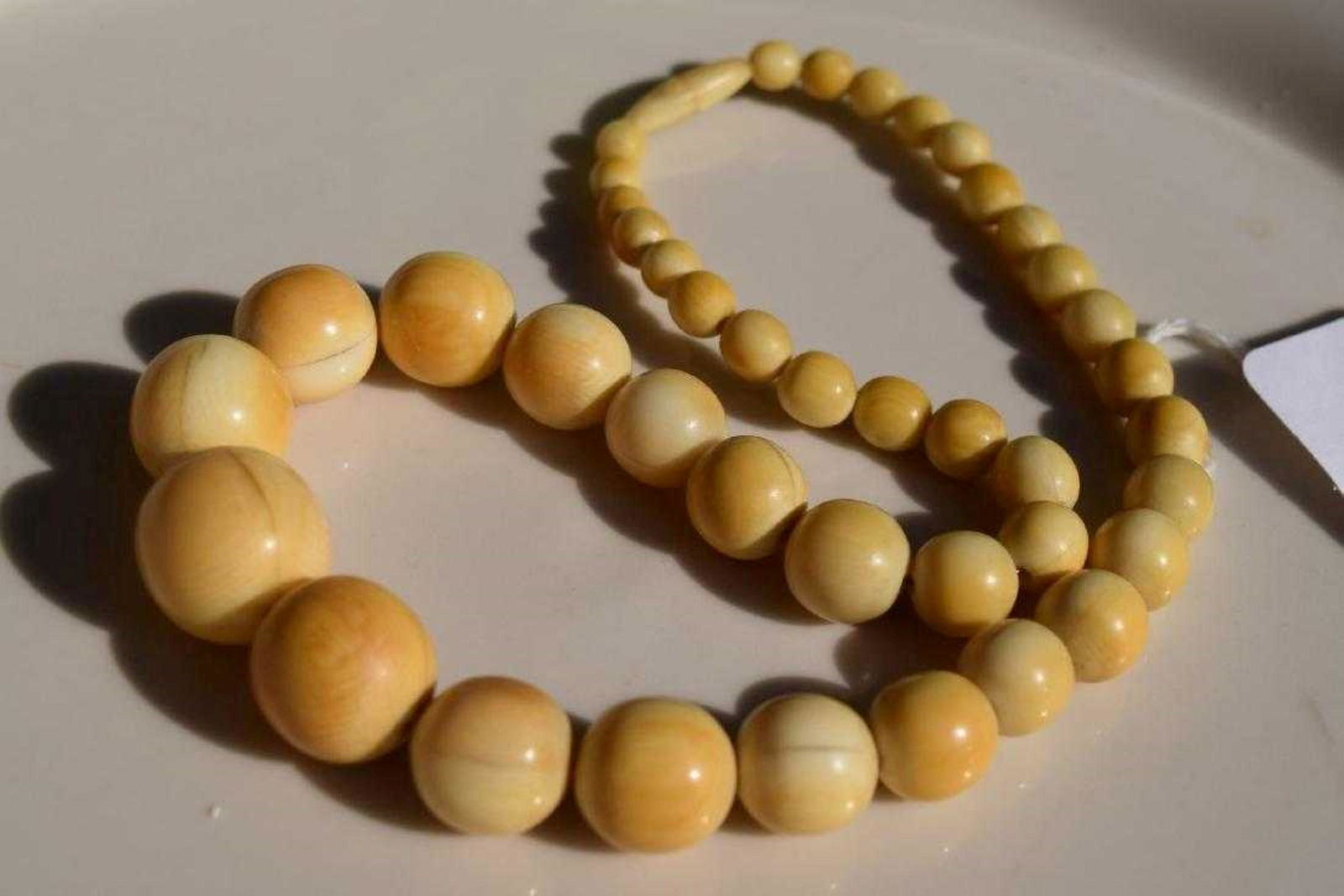 Antique Round Bead Necklace, length: 16", size of (1 of 3)