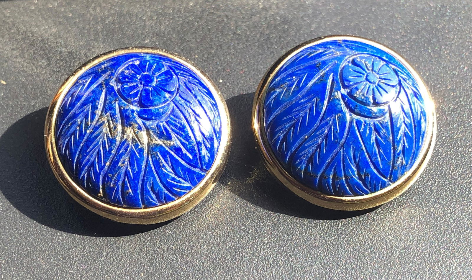 Pair of Carved Lapis Earrings (1 of 5)