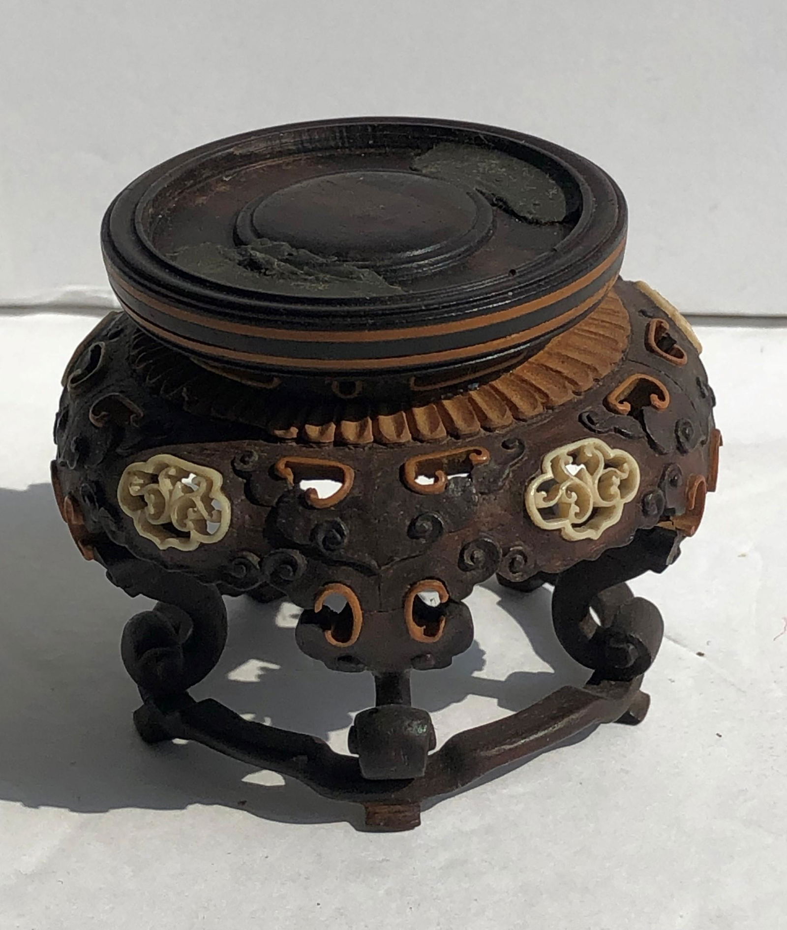 Antique Chinese Carved Hongmu Stand (1 of 5)