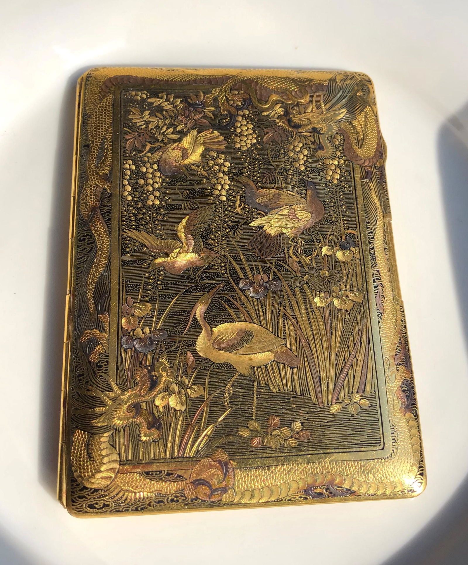 Antique Silver Gold Gilted Business Card Holder (1 of 6)