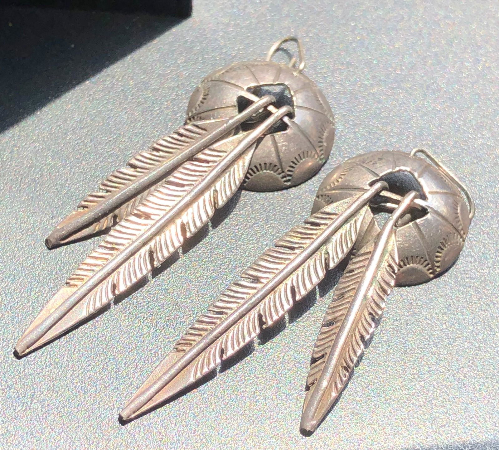 Pair of South Western Silver Earrings (1 of 3)