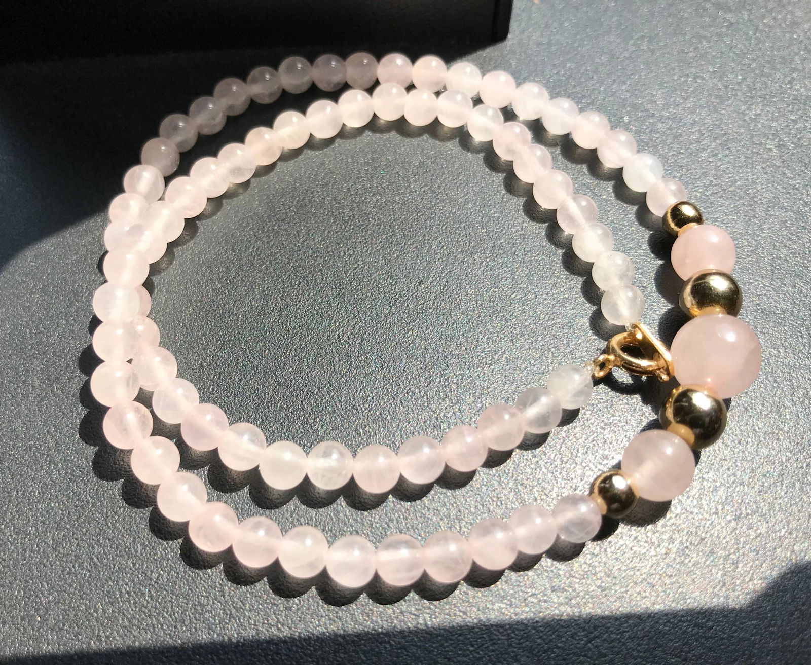 Vintage Girls's Pink Quartz Necklace (1 of 3)