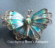 Vintage Silver Enamel Butterfly Brooch Pin Marked 800