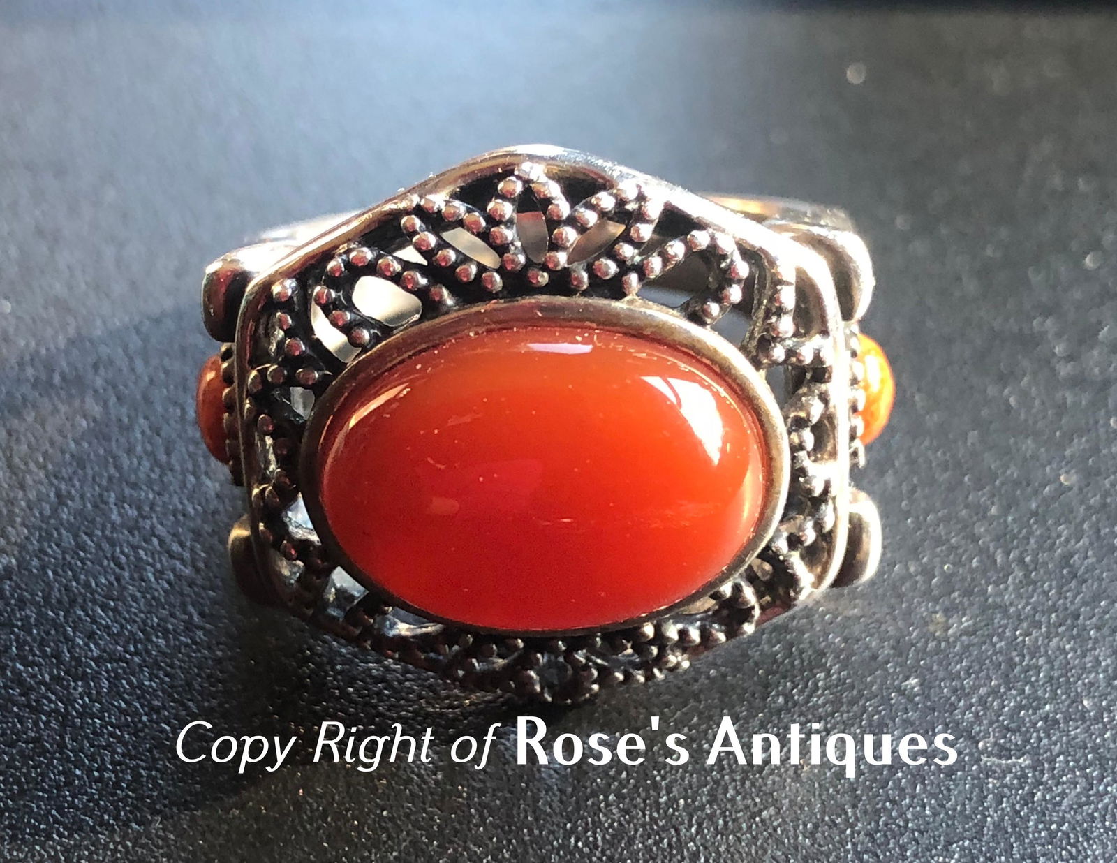 Vintage Silver Carnelian Ring (1 of 4)