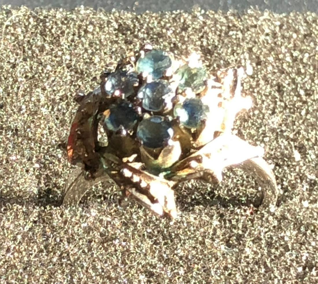 Vintage Silver and Aquamarine Flower Ring (1 of 1)
