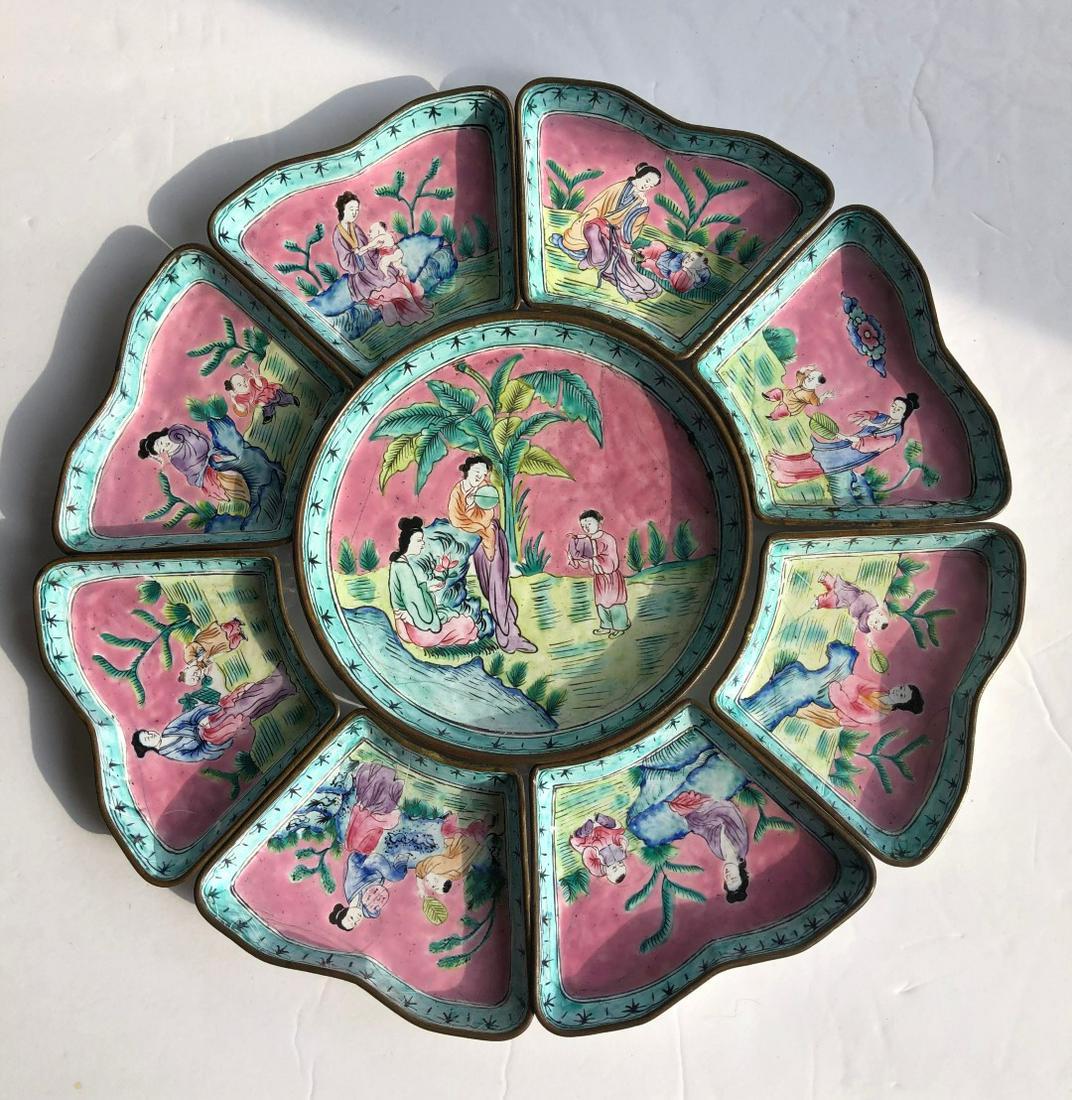 Set of Antique Chinese Enamel Dishes (1 of 7)