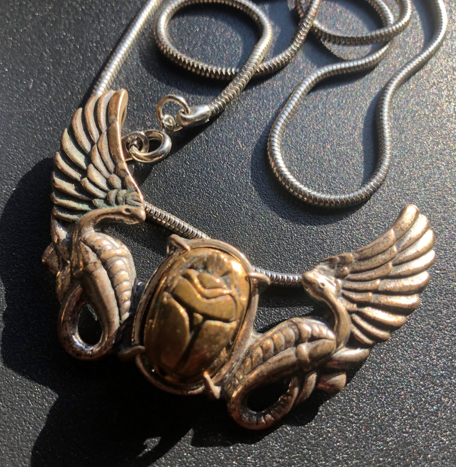 Antique beetles Dragon Pendant Necklace: Antique beetles Dragon Pendant Necklace, Size of Pendant: 2" x 1.5"