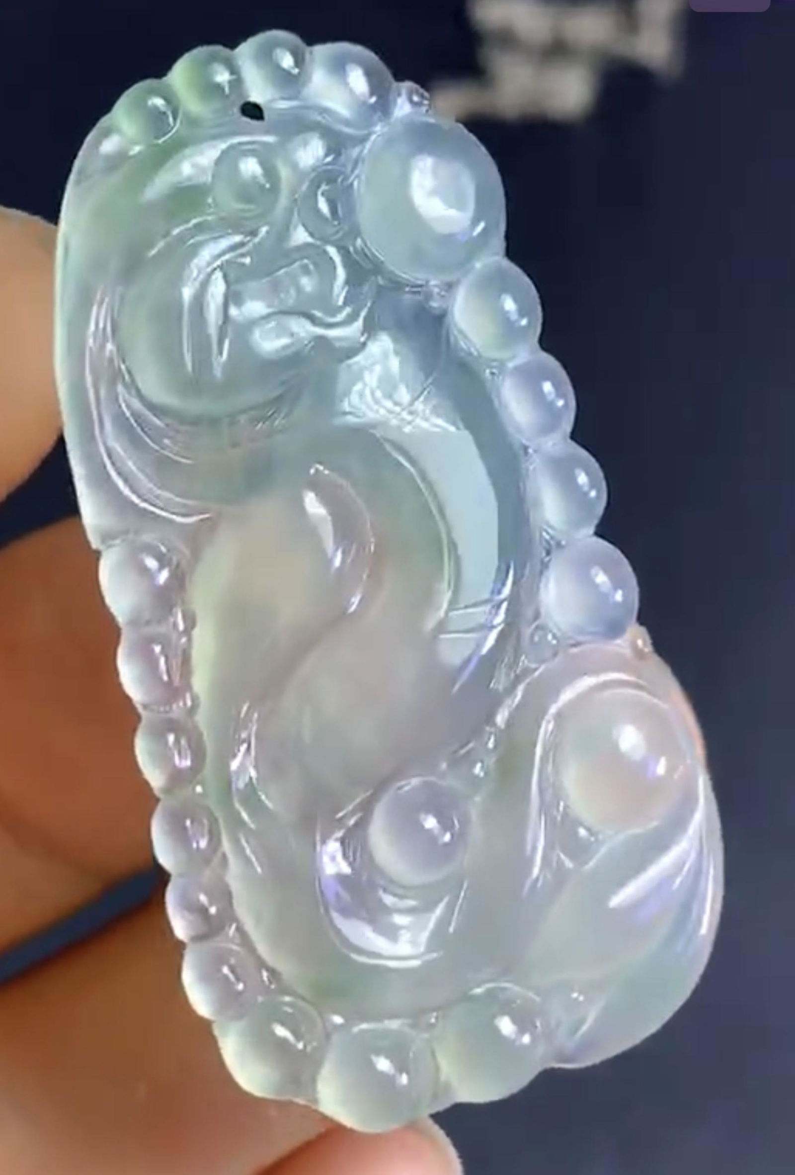 Natural Jadeite Dragon Plaque Pendant (1 of 1)