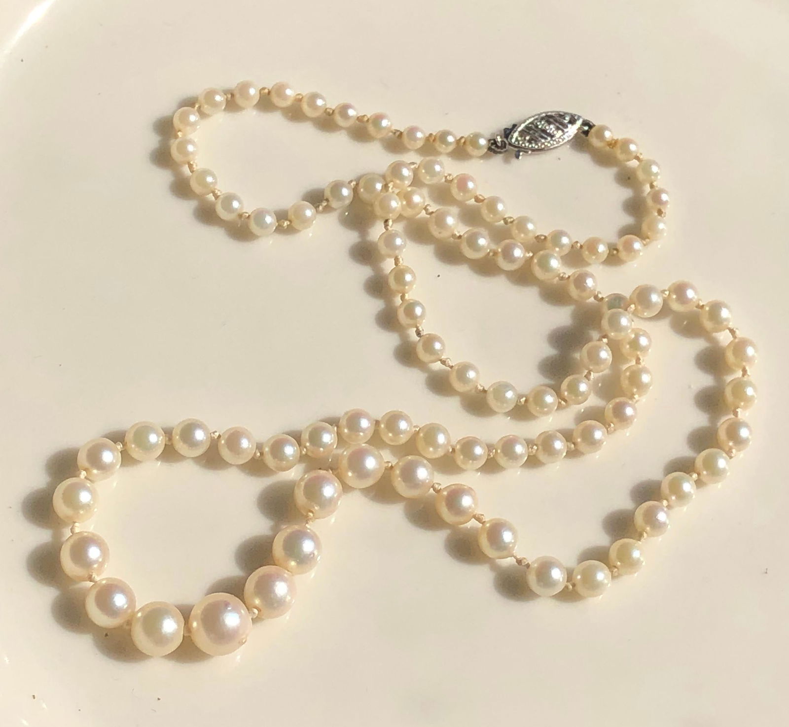 Antique Pearl Necklace with 14K Gold Clasp (1 of 3)