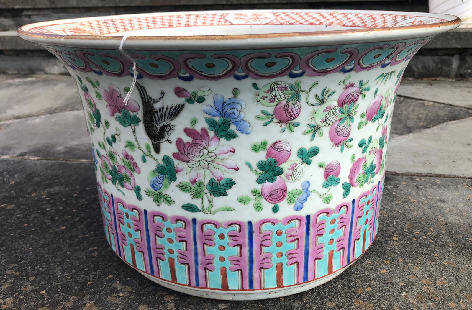 Antique Chinese Fammie Rose Planter (1 of 13)