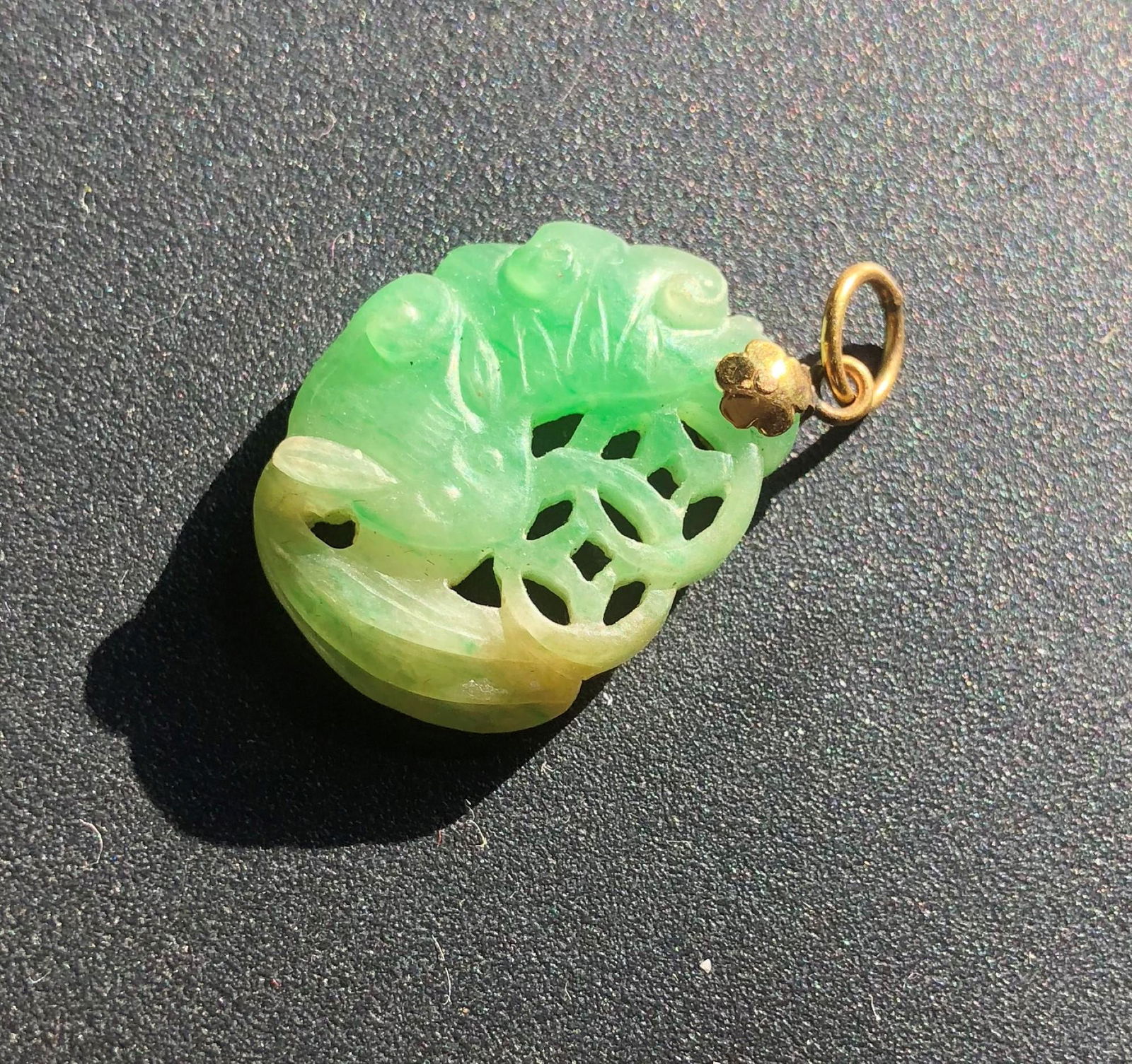 Antique Chinese Bat and Coin Pendant 14K Gold Bale (1 of 4)