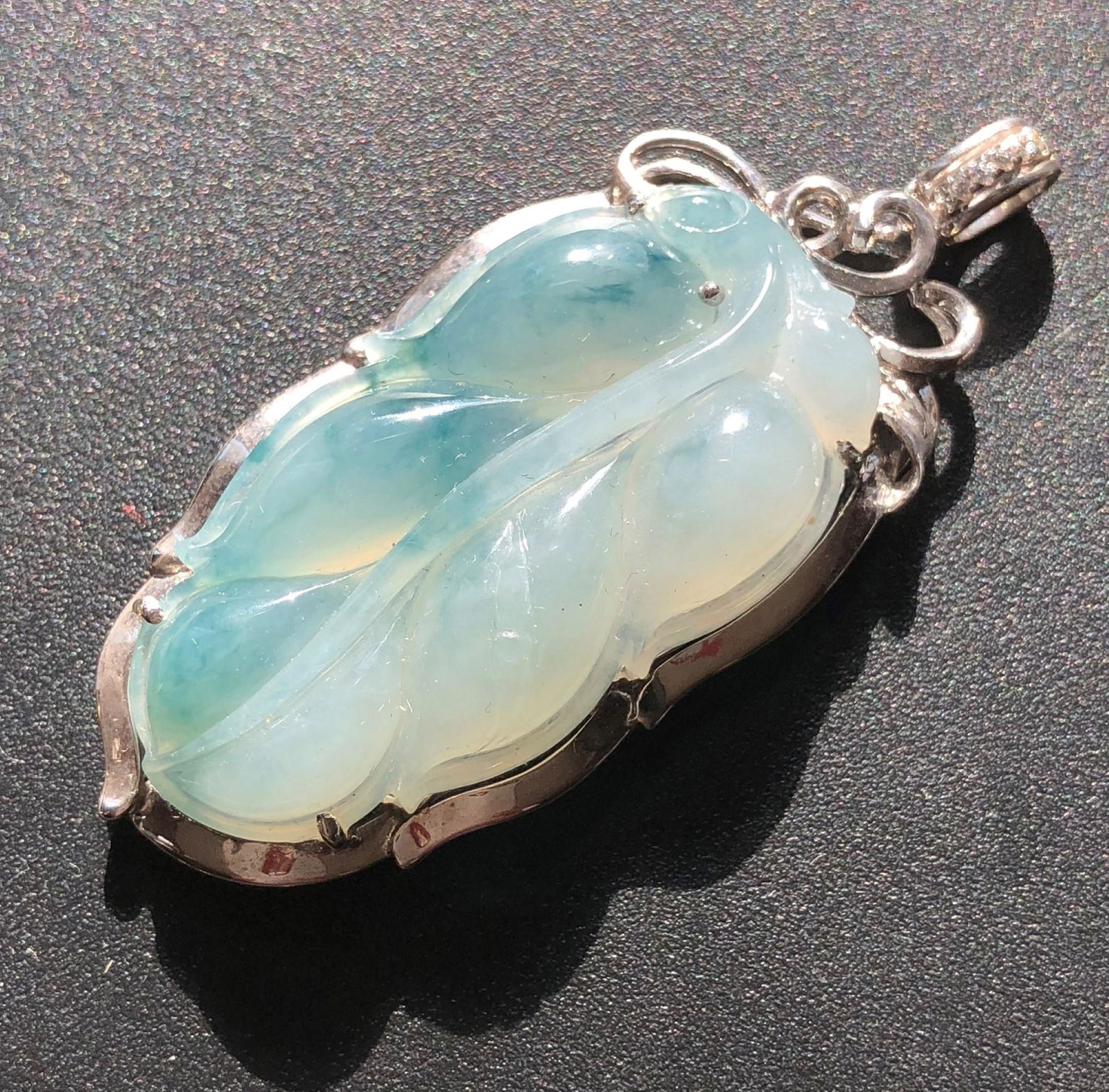Natural Jadeite Leaf Pendant (1 of 2)