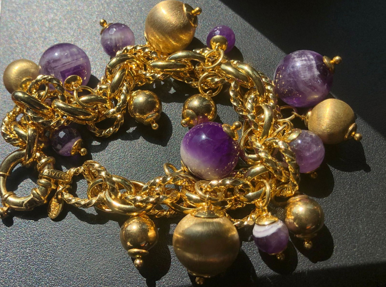 Vintage Silver Amethyst Bracelet (1 of 3)