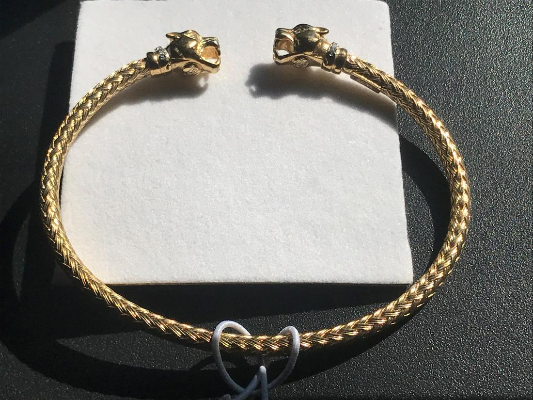 Vintage Mia Fiare Italy Silver Bracelet with Leopard (1 of 5)