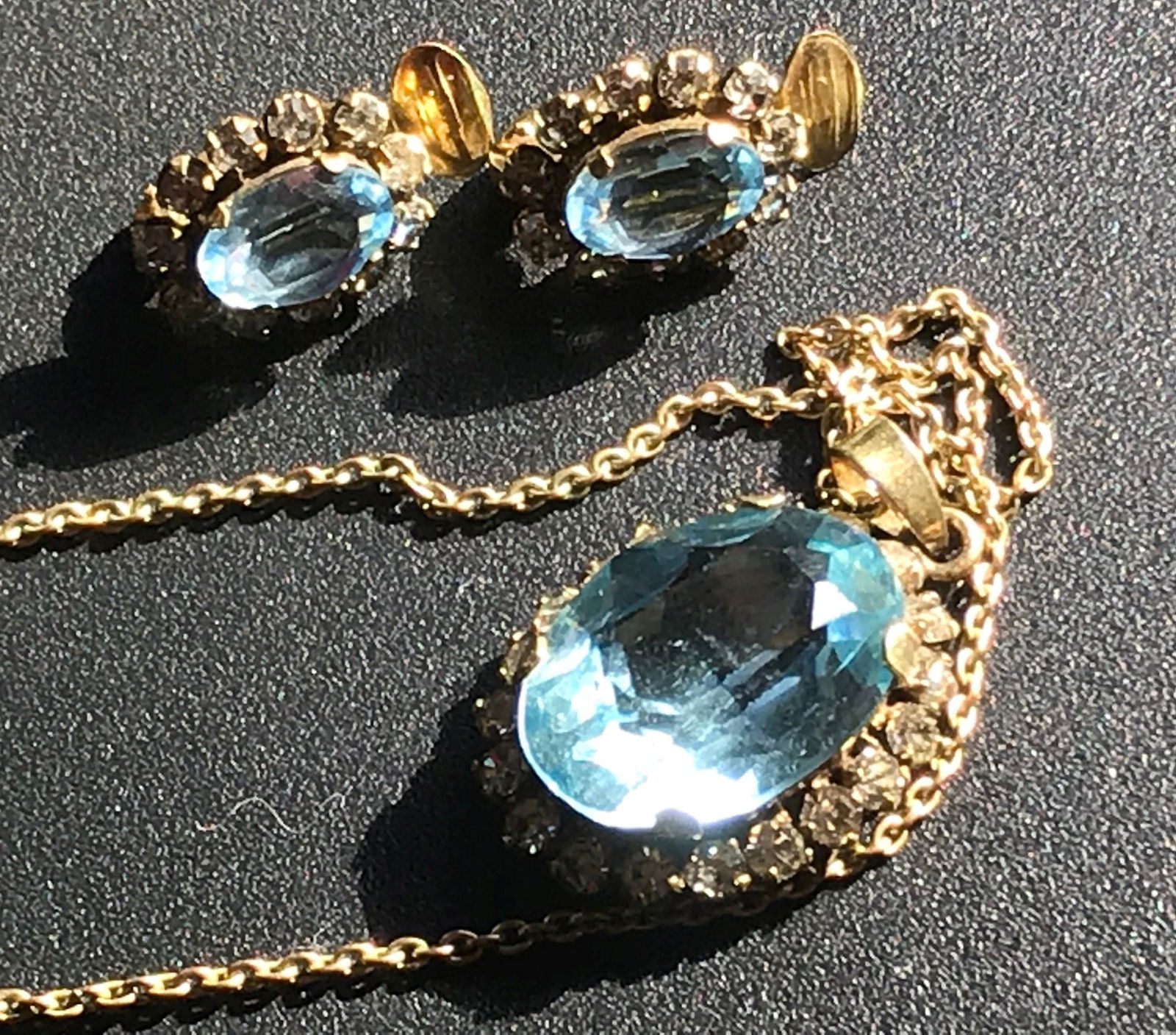 Set of AM. DBL Gold filled aquamarine pendant Necklace (1 of 8)