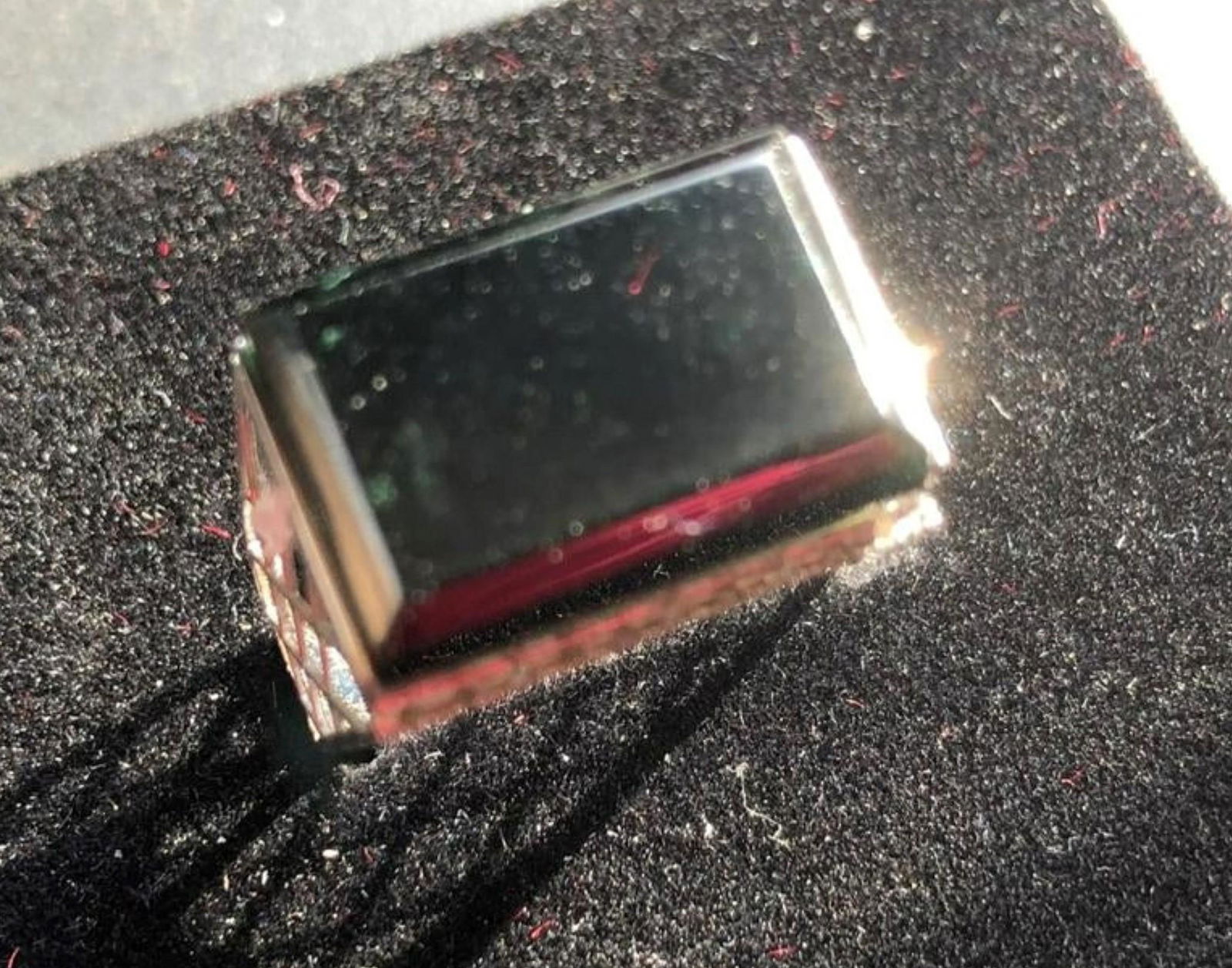 18K Gold Black Jadeite Men's Ring, Size of jadeite: (1 of 5)