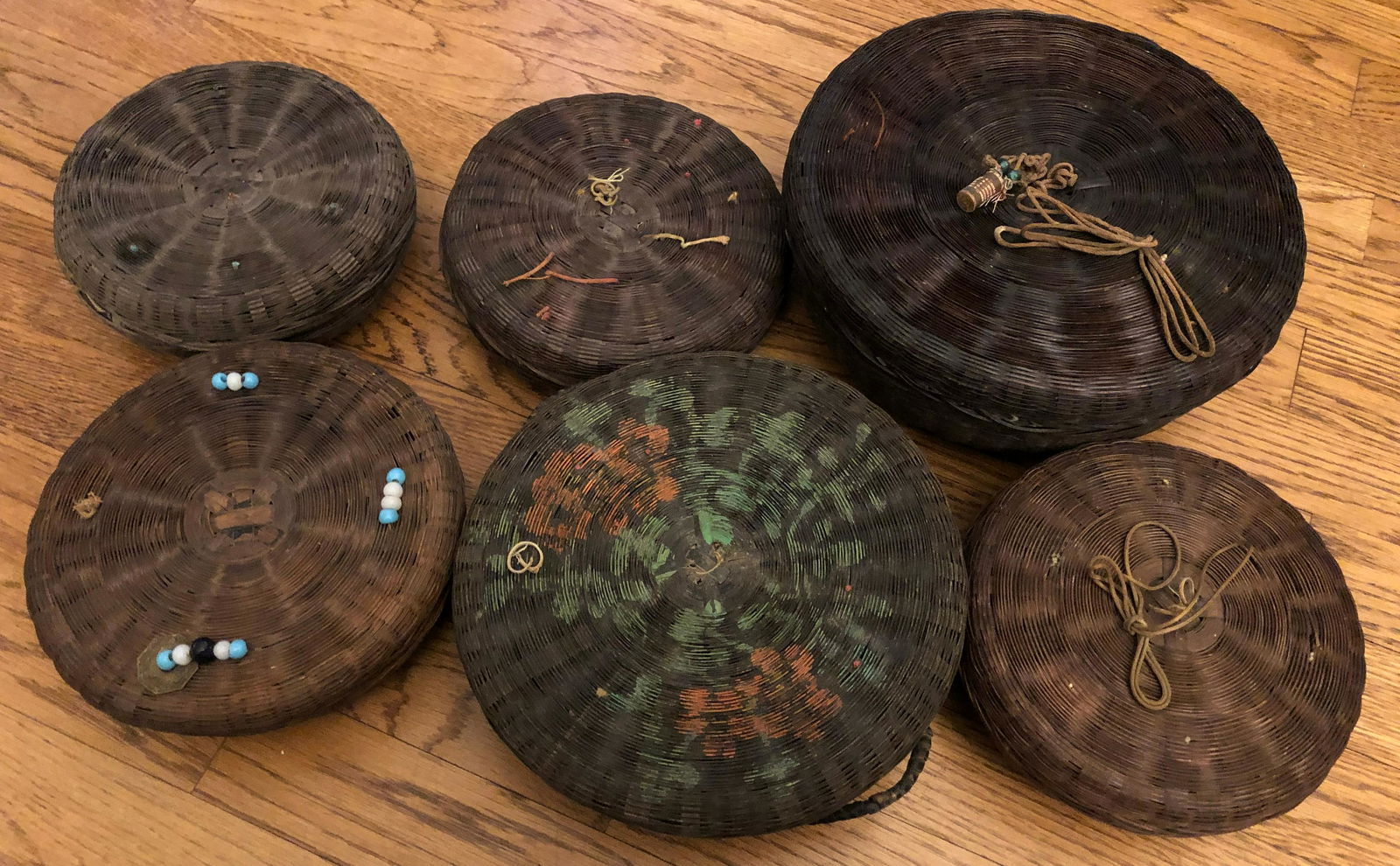 Six Antique Chinese Sewing Baskets (1 of 4)