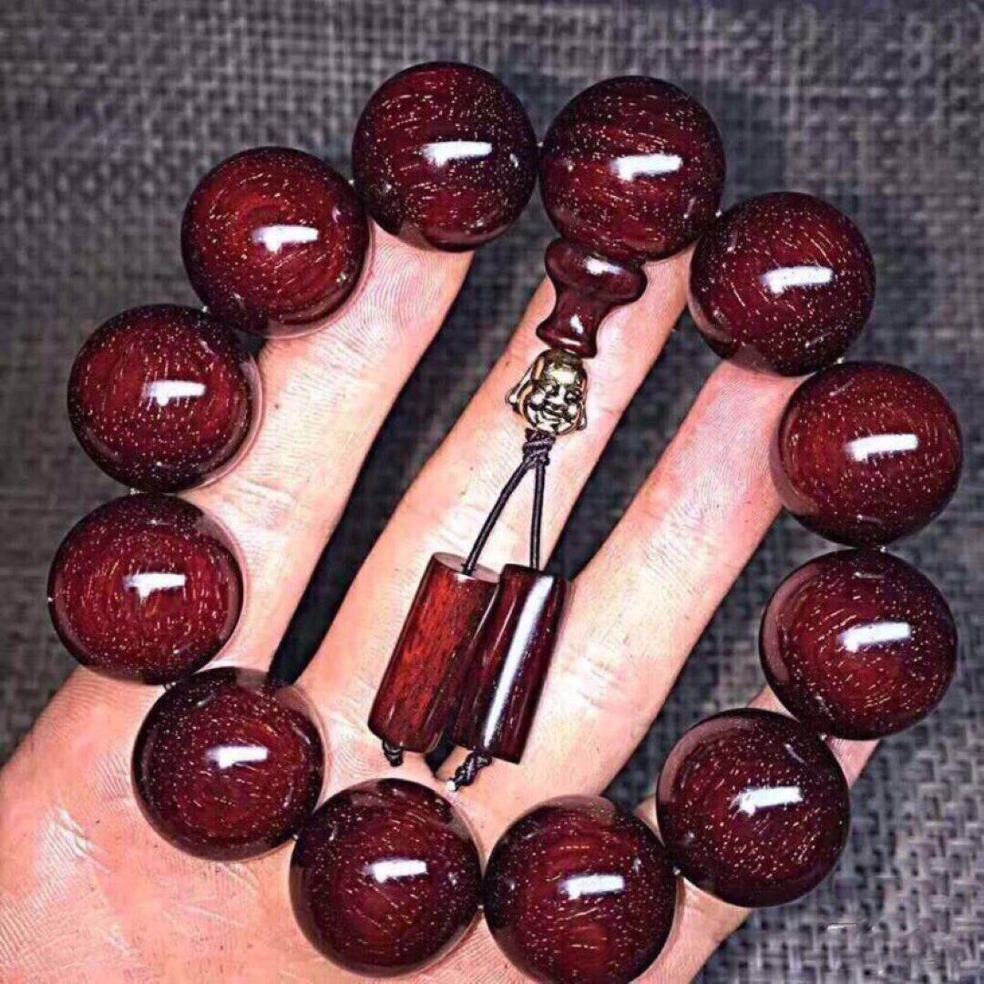 Antique Zitan Buddha Prayer Bead Bracelet (1 of 3)