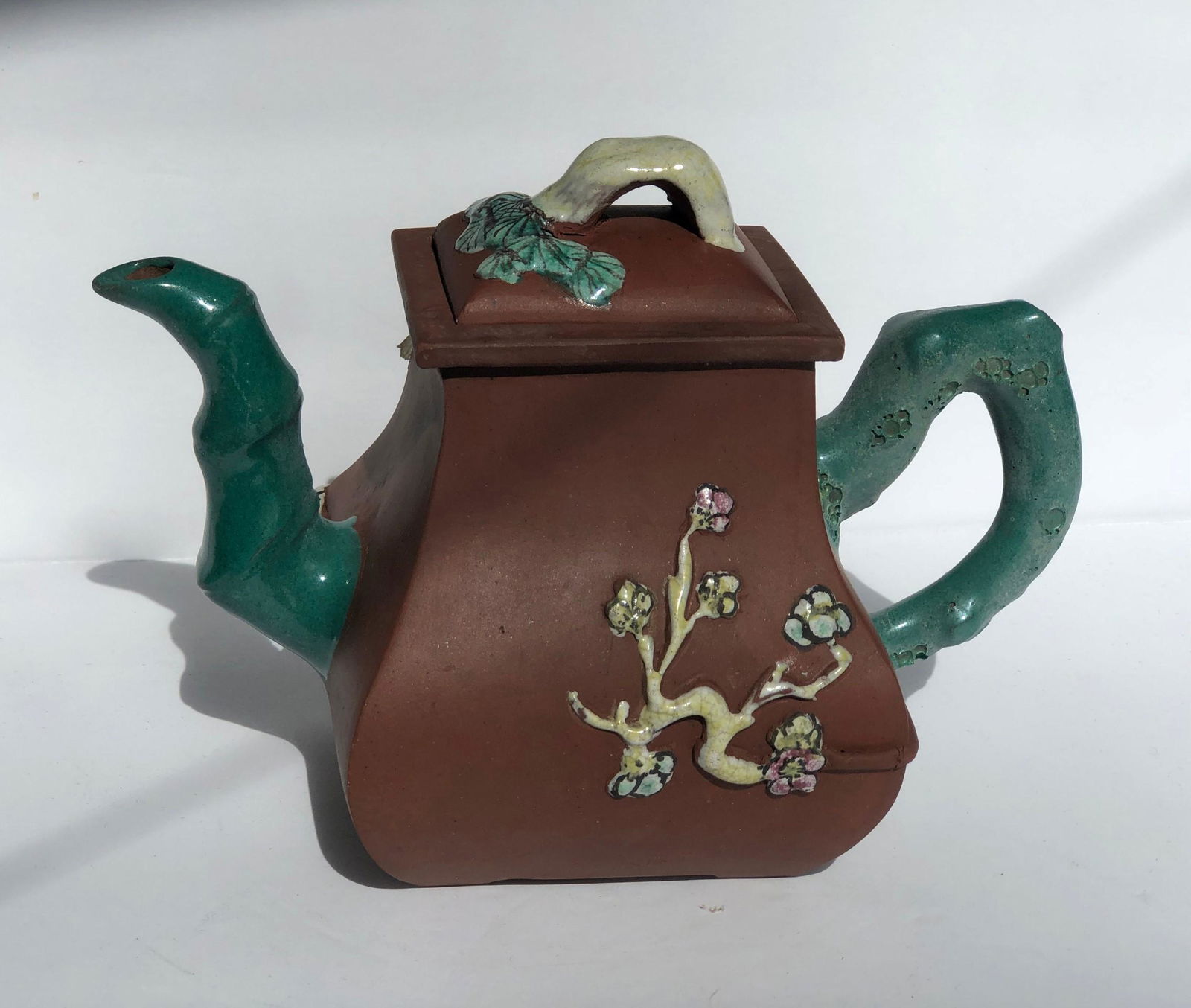 Antique Yixing Zisha Enamel Teapot (1 of 8)