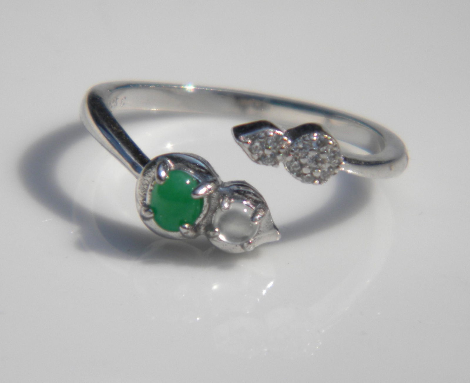 Vintage Natural Jadeite Silver Ring (1 of 1)