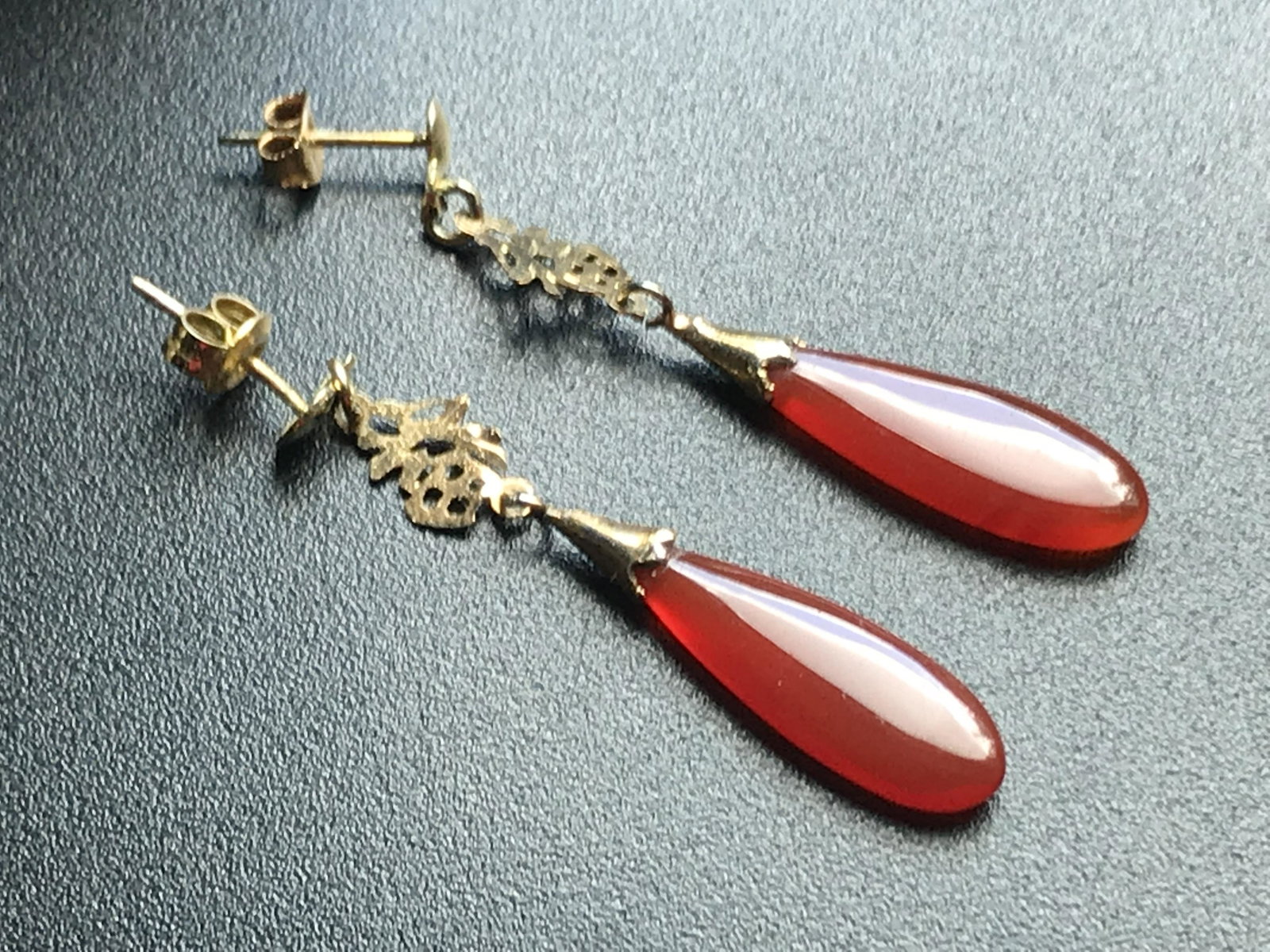 Pair of Lucky Carnelian Earrings: Pair of Lucky Carnelian Earrings