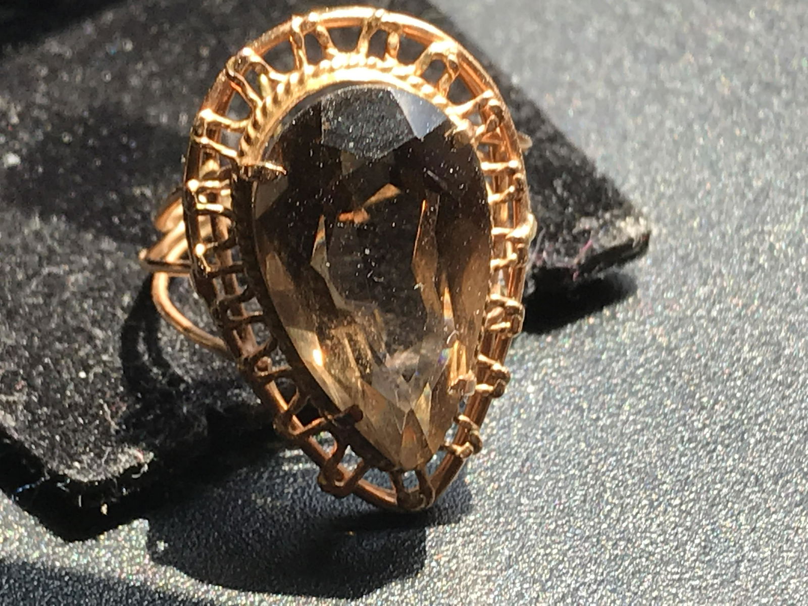 Vintage 14K Gold Ring, Size: 6.6, Size of crown: 1" (1 of 5)