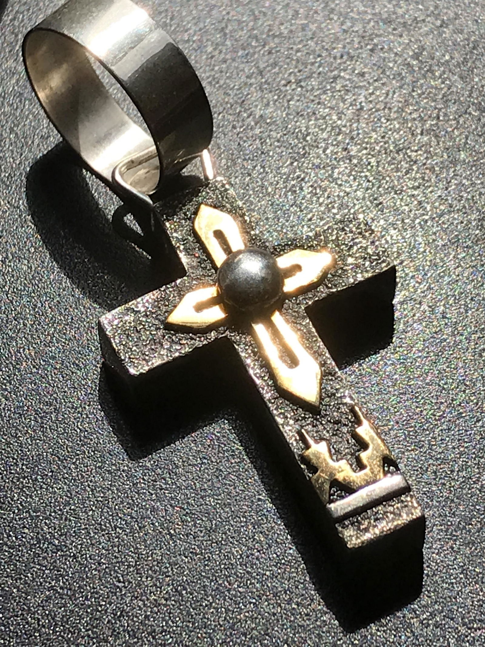 Antique Singer Silver Cross Pendant, Size: 2.5" (1 of 6)
