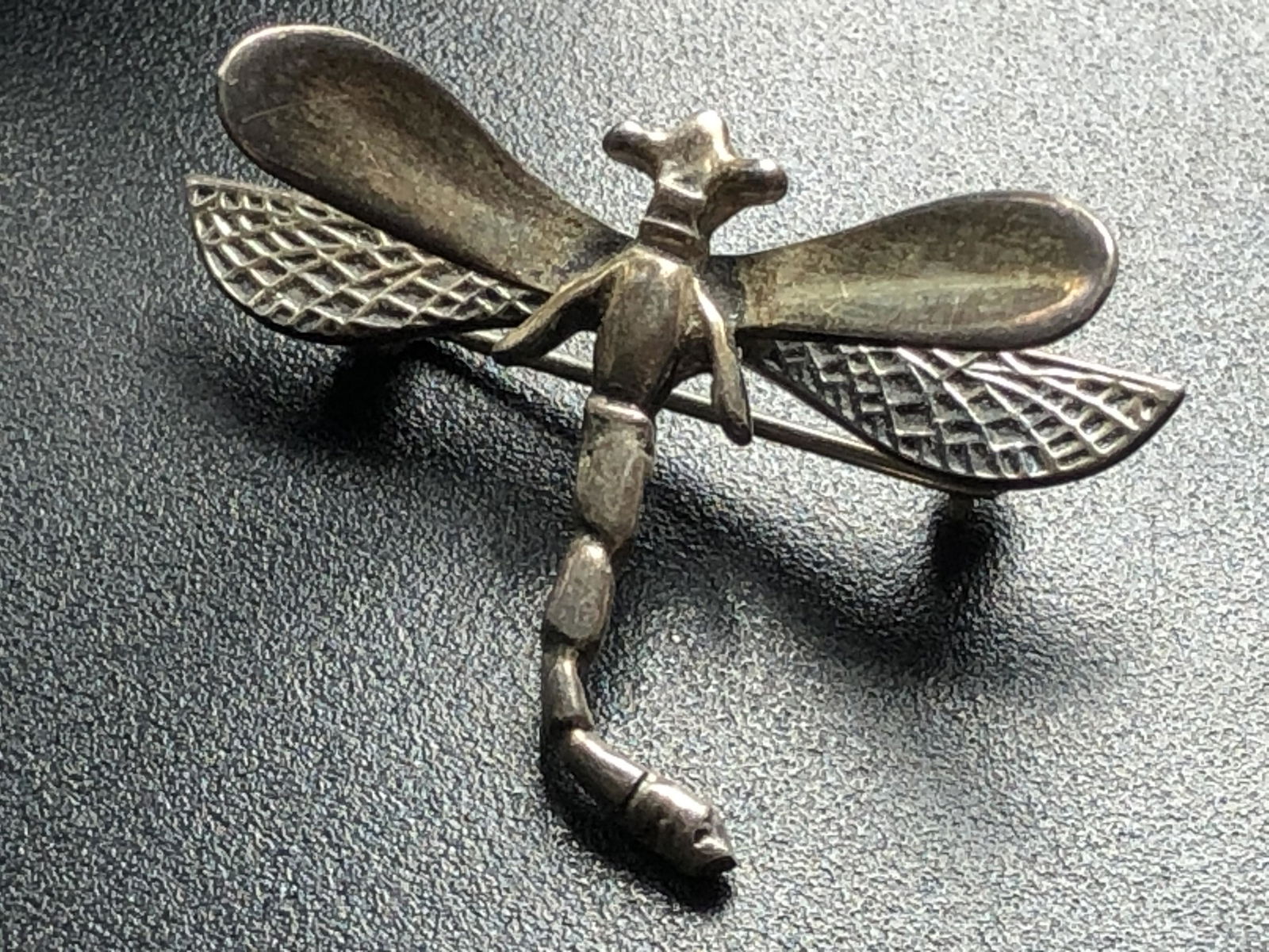 Antique Silver Dragon Fly Brooch Pin (1 of 3)