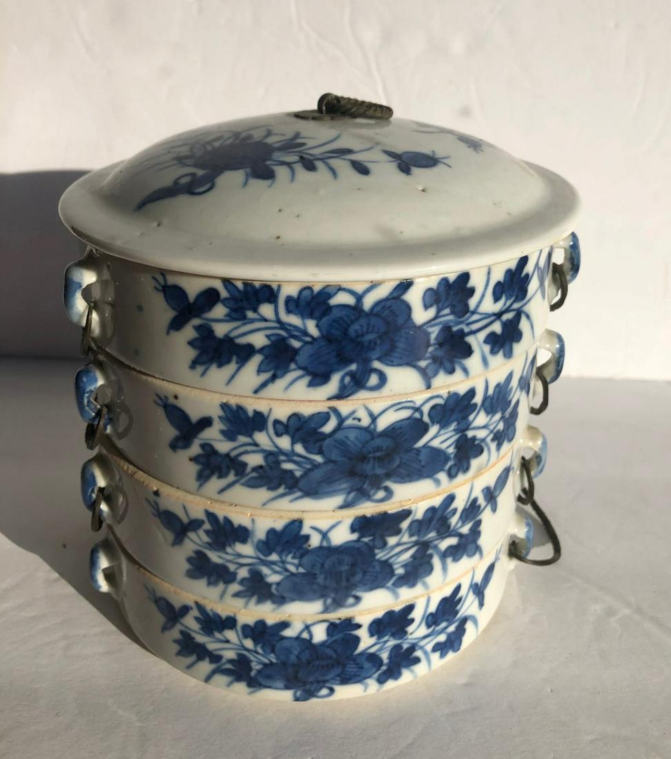 Antique Chinese Blue and White Food Container (1 of 5)