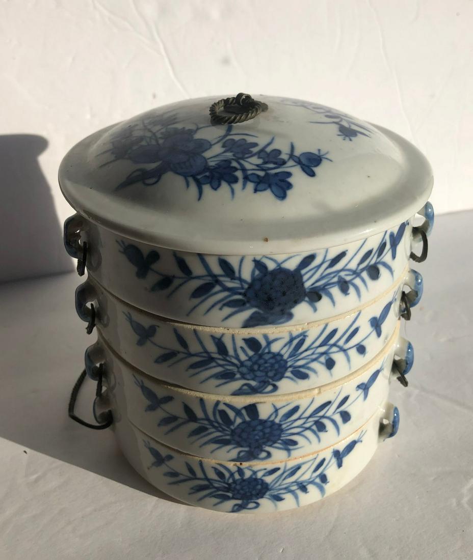 Antique Chinese Blue and White Food Container (1 of 6)