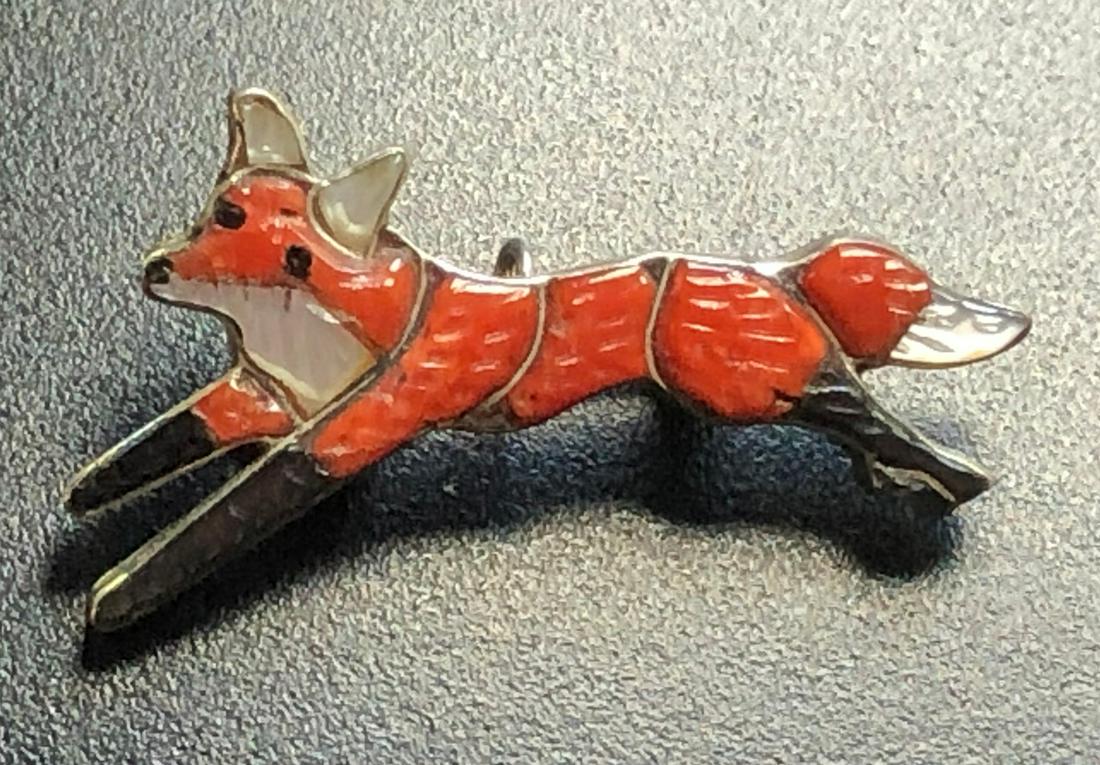 Vintage Fox Silver Brooch Pin (1 of 2)