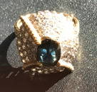 Vintage 14K Gold Diamond Sapphire Ring Marked 14KP